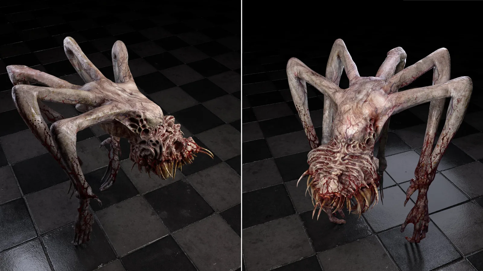 Stygian Harvester concept — multi-limb ambush creature